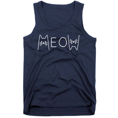 Funny Meow Cat Meow Kitty Cats Meow Tank Top