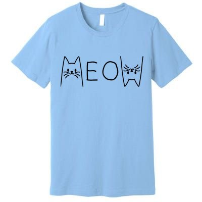 Funny Meow Cat Meow Kitty Cats Meow Premium T-Shirt