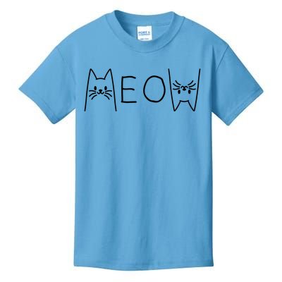 Funny Meow Cat Meow Kitty Cats Meow Kids T-Shirt