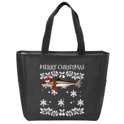Fish Merry Christmas Ornament Cobia Ugly Xmas Zip Tote Bag