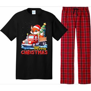 Fox Merry Christmas Tree Lights Truck Ugly Xmas Cool Gift Pajama Set