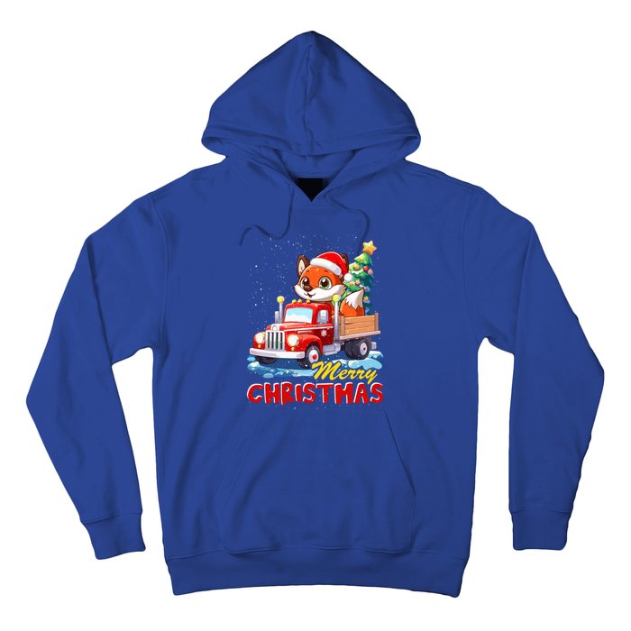 Fox Merry Christmas Tree Lights Truck Ugly Xmas Cool Gift Hoodie