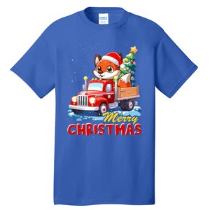 Fox Merry Christmas Tree Lights Truck Ugly Xmas Cool Gift Tall T-Shirt