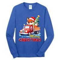 Fox Merry Christmas Tree Lights Truck Ugly Xmas Cool Gift Tall Long Sleeve T-Shirt