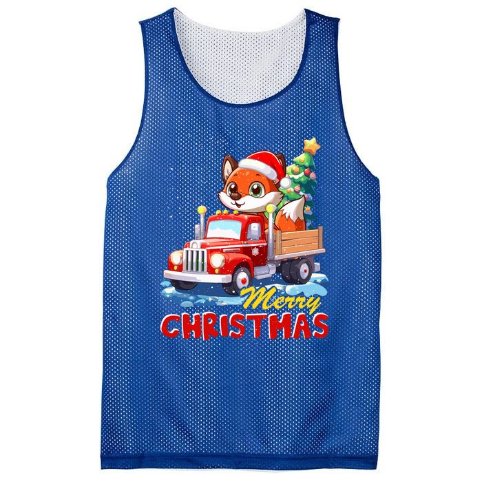 Fox Merry Christmas Tree Lights Truck Ugly Xmas Cool Gift Mesh Reversible Basketball Jersey Tank