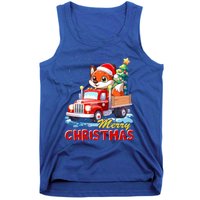 Fox Merry Christmas Tree Lights Truck Ugly Xmas Cool Gift Tank Top