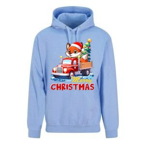 Fox Merry Christmas Tree Lights Truck Ugly Xmas Cool Gift Unisex Surf Hoodie