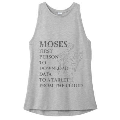 Funny Moses Christian Praise Commandments Humor Ladies PosiCharge Tri-Blend Wicking Tank