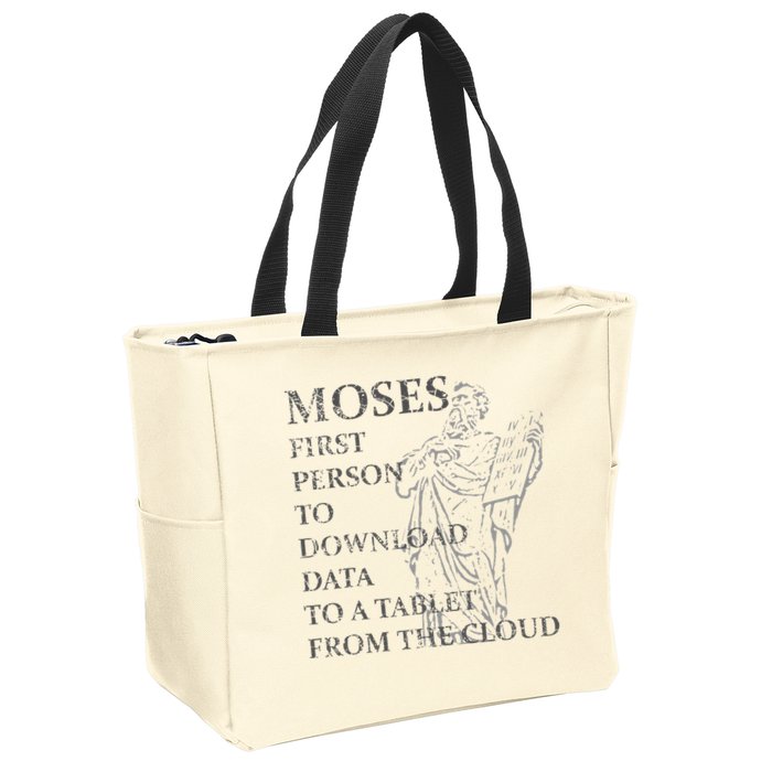 Funny Moses Christian Praise Commandments Humor Zip Tote Bag