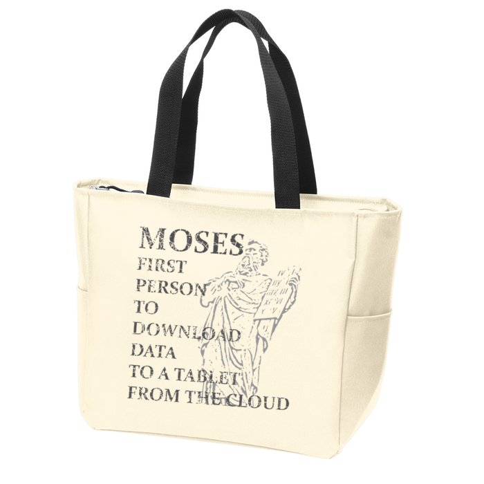 Funny Moses Christian Praise Commandments Humor Zip Tote Bag
