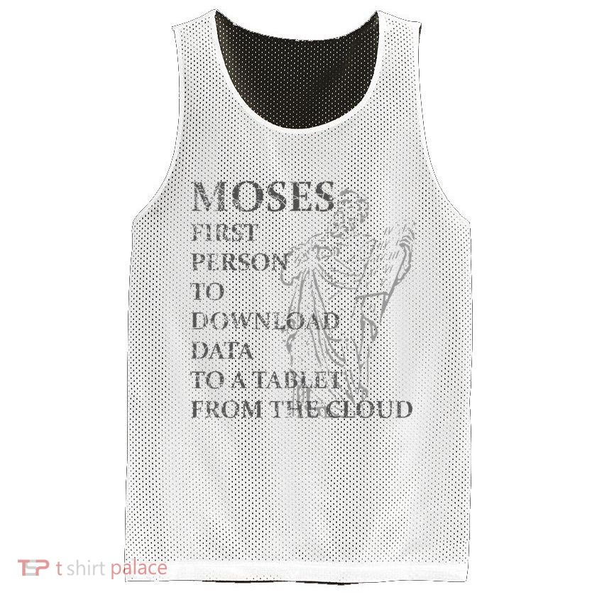 Funny Moses Christian Praise Commandments Humor Mesh Reversible Basketball Jersey Tank