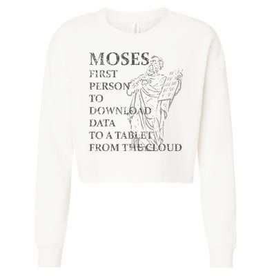 Funny Moses Christian Praise Commandments Humor Cropped Pullover Crew