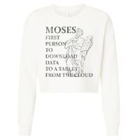 Funny Moses Christian Praise Commandments Humor Cropped Pullover Crew
