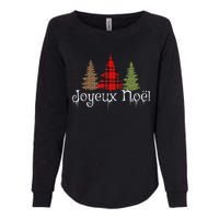 French Merry Christmas Joyeux NoëL Xmas Trees Long Sleeve Womens California Wash Sweatshirt