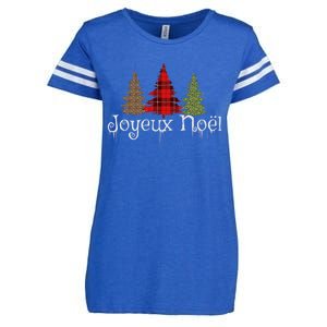 French Merry Christmas Joyeux NoëL Xmas Trees Long Sleeve Enza Ladies Jersey Football T-Shirt