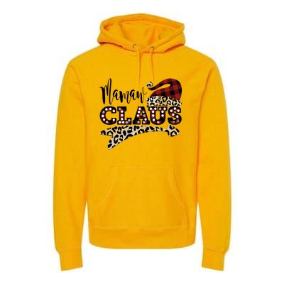 Funny Mamaw Claus Santa Hat Leopard Christmas Gift Premium Hoodie