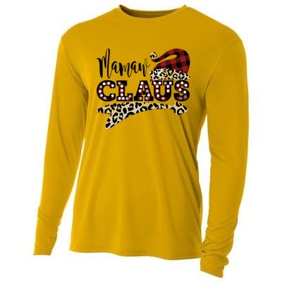 Funny Mamaw Claus Santa Hat Leopard Christmas Gift Cooling Performance Long Sleeve Crew