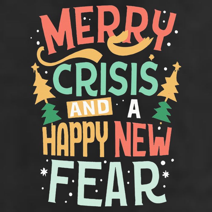 Funny Merry Crisis and a happy new Fear Merry Christmas 11oz C Handle Ceramic Mug
