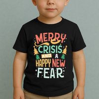 Funny Merry Crisis and a happy new Fear Merry Christmas Toddler T-Shirt