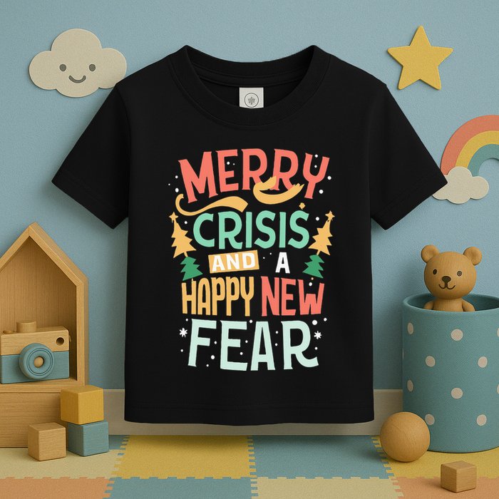 Funny Merry Crisis and a happy new Fear Merry Christmas Toddler T-Shirt