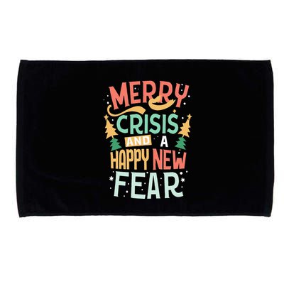 Funny Merry Crisis and a happy new Fear Merry Christmas Microfiber Hand Towel