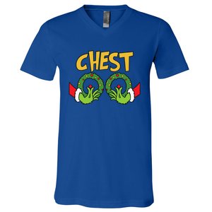 Funny Matching Chestnuts Couples Christmas Family Holiday  V-Neck T-Shirt