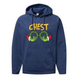 Funny Matching Chestnuts Couples Christmas Family Holiday  Performance Fleece Hoodie