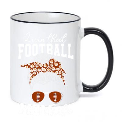 Football Mama Cute Livin That Football Mom Life Gift 11oz Black Color Changing Mug