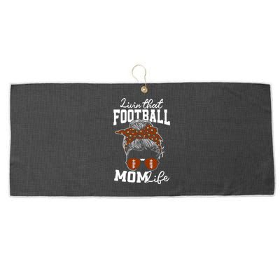 Football Mama Cute Livin That Football Mom Life Gift Large Microfiber Waffle Golf Towel