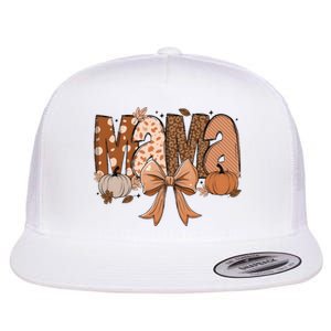 Fall Mama Coquette Pumpkin Flat Bill Trucker Hat