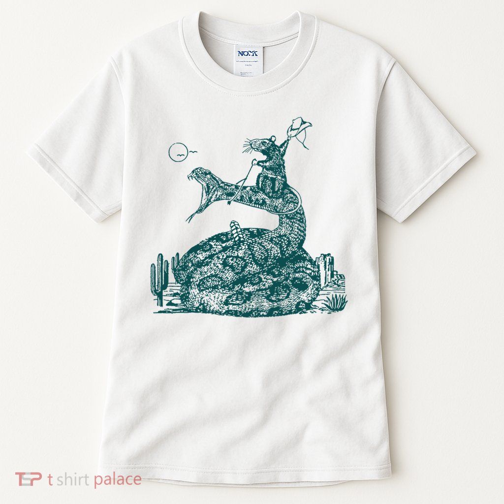 Funny Mouse Cowboy Mouse Cool Rodent Shirt Snake Western Theme Tall T-Shirt