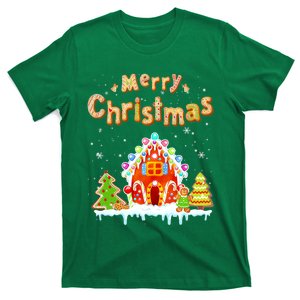 Funny Merry Christmas Gingerbread House Baking Candy Cane T-Shirt