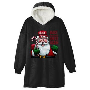 Funny Make Christmas Great Again Santa Trump Election Win Hooded Wearable Blanket