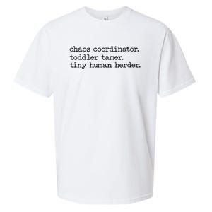 Funny Mom Chaos Coordinator Tamer Tiny Human Herder Sueded Cloud Jersey T-Shirt