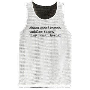 Funny Mom Chaos Coordinator Tamer Tiny Human Herder Mesh Reversible Basketball Jersey Tank