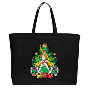 Freddie Mercury Christmas Tree Queen Band Xmas Rock Music Outfit Cotton Canvas Jumbo Tote