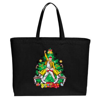 Freddie Mercury Christmas Tree Queen Band Xmas Rock Music Outfit Cotton Canvas Jumbo Tote