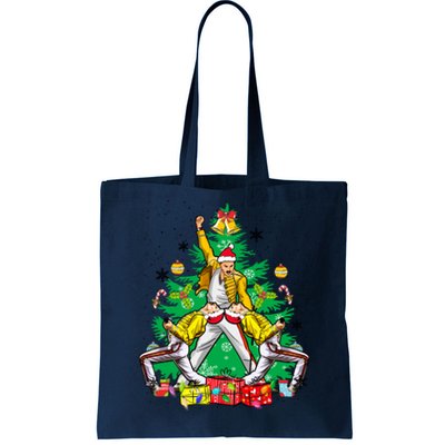 Freddie Mercury Christmas Tree Queen Band Xmas Rock Music Outfit Tote Bag