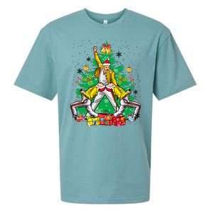 Freddie Mercury Christmas Tree Queen Band Xmas Rock Music Outfit Sueded Cloud Jersey T-Shirt