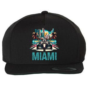 Formula Miami City Racing Circuit Car Map Grand Prix Race Wool Snapback Cap