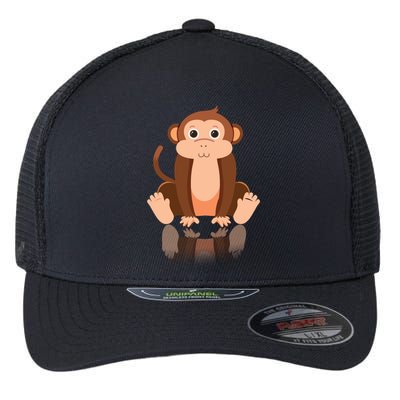 Funny Monkey Chimpanzee Ape Zoo Animal Lover Design Flexfit Unipanel Trucker Cap