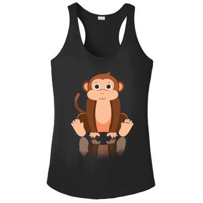 Funny Monkey Chimpanzee Ape Zoo Animal Lover Design Ladies PosiCharge Competitor Racerback Tank
