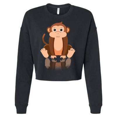 Funny Monkey Chimpanzee Ape Zoo Animal Lover Design Cropped Pullover Crew