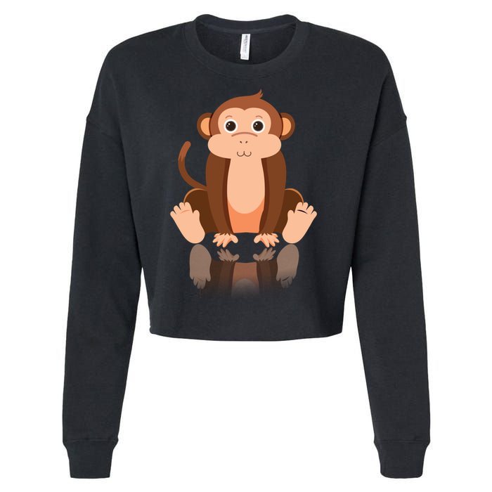 Funny Monkey Chimpanzee Ape Zoo Animal Lover Design Cropped Pullover Crew