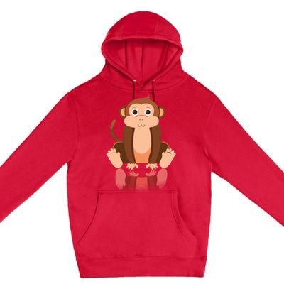 Funny Monkey Chimpanzee Ape Zoo Animal Lover Design Premium Pullover Hoodie