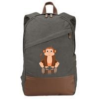 Funny Monkey Chimpanzee Ape Zoo Animal Lover Design Cotton Canvas Backpack