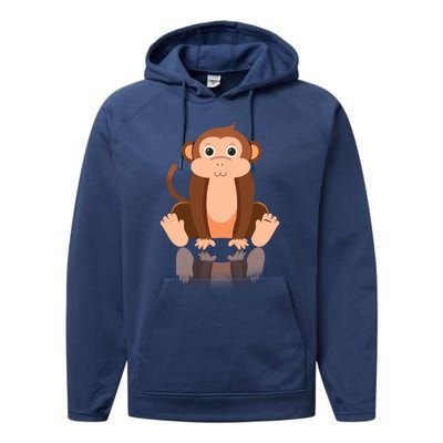 Funny Monkey Chimpanzee Ape Zoo Animal Lover Design Performance Fleece Hoodie