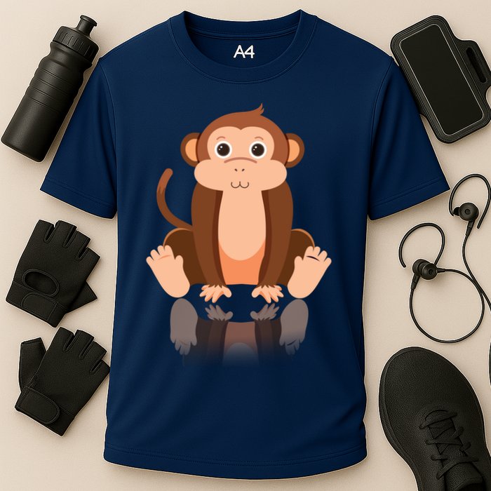 Funny Monkey Chimpanzee Ape Zoo Animal Lover Design Cooling Performance Crew T-Shirt