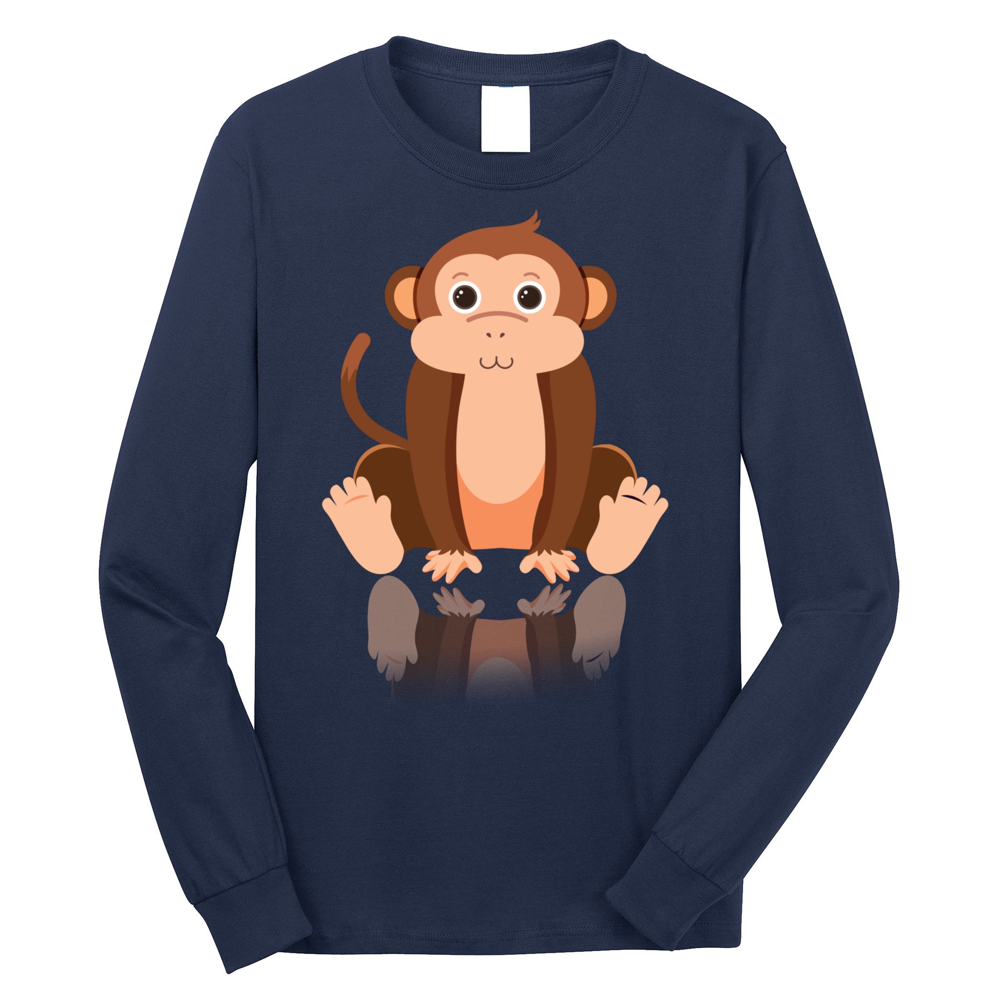 Funny Monkey Chimpanzee Ape Zoo Animal Lover Design Long Sleeve Shirt