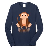 Funny Monkey Chimpanzee Ape Zoo Animal Lover Design Long Sleeve Shirt